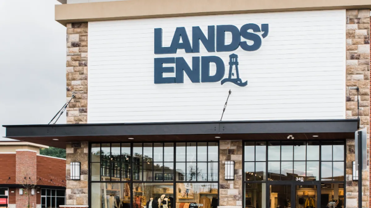 External storefront of a Lands' End.