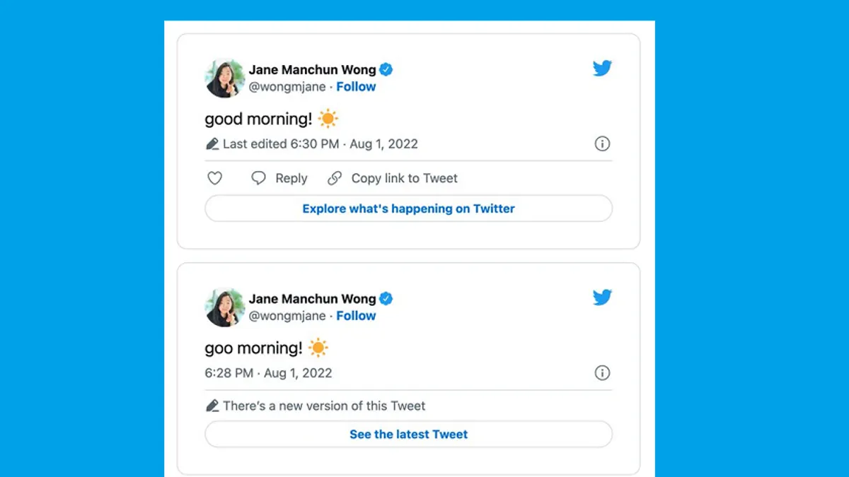 Edited tweets