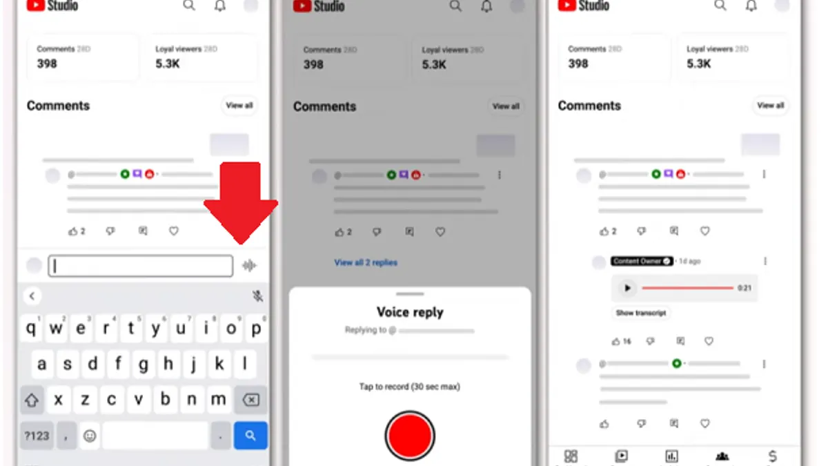 YouTube voice replies