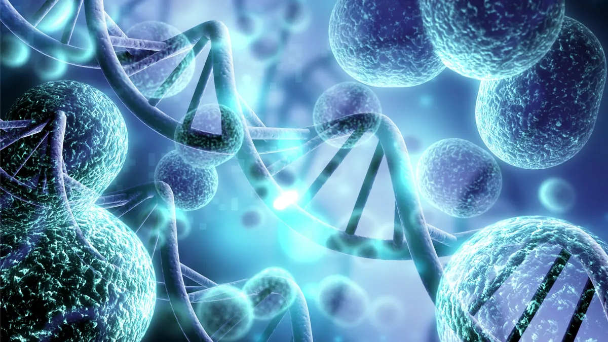 DNA strand zoomed in