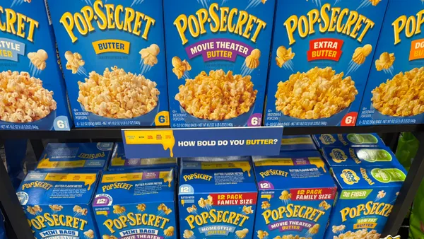 Boxes of Pop Secret popcorn