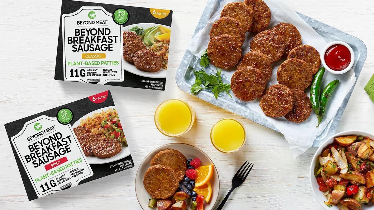 Beyond Meat launched Beyond Breakfast Sausage at retail in March 2020.