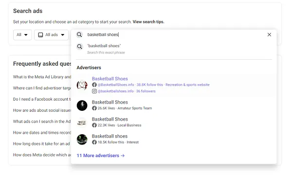 Facebook Ads Library