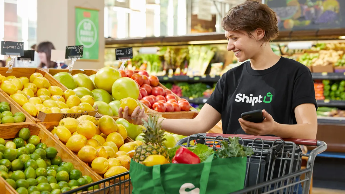 A Shipt Shopper picking grocery orders