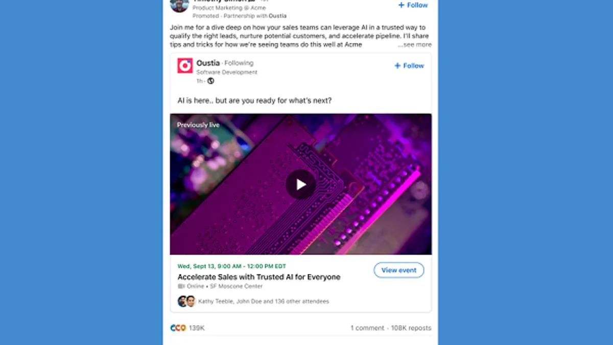 LinkedIn Thought Leader Event Ads