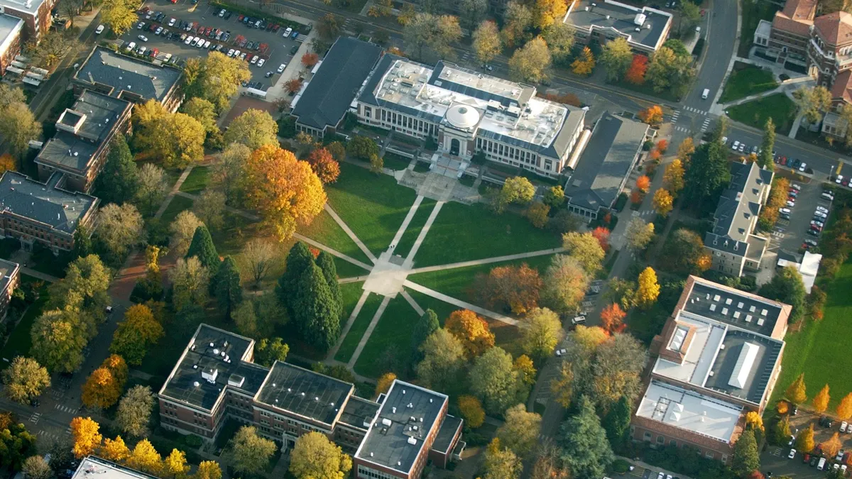 Oregon State University Memorial Union from the air in 2005.