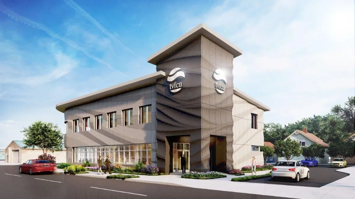 This rendering shows TVFCU's newest Southside Branch.