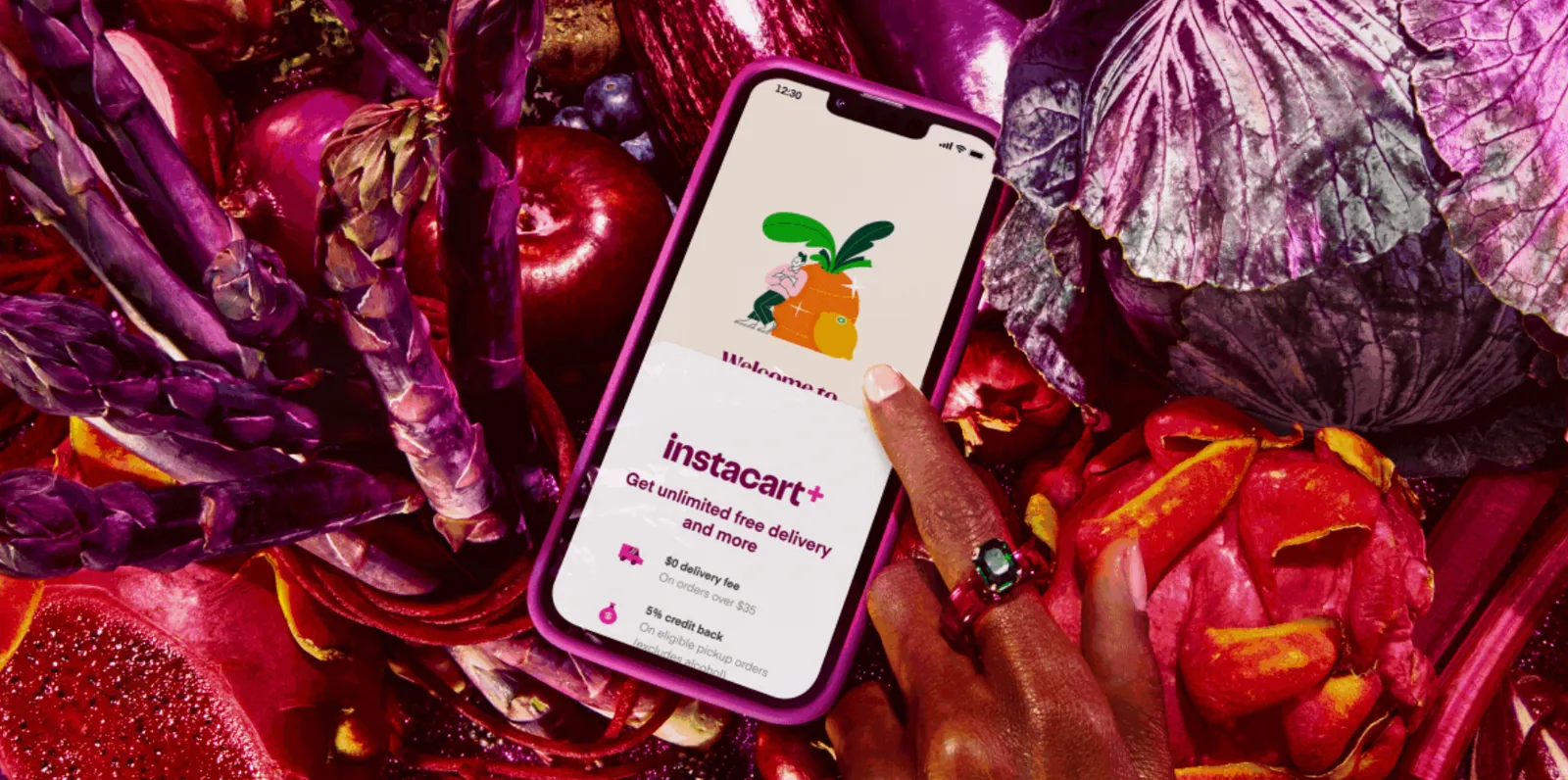 The Instacart+ subscription service on an smartphone