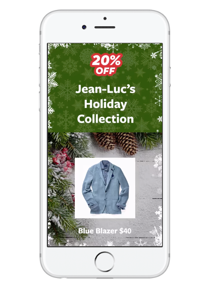 An example of a holiday-themed option in Facebook's Video Creation Kit