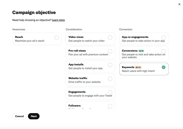 Twitter Search Keyword Ads