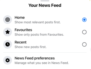 Facebook News Feed controls