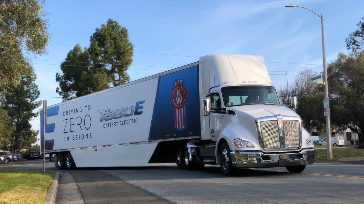 A Kenworth electric truck.