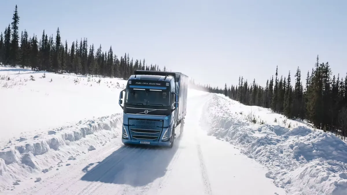 A Volvo Trucks hydrogen-powered truck.