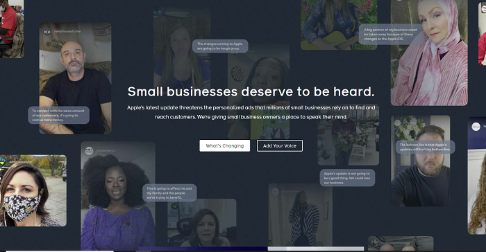 Facebook speaking up for small