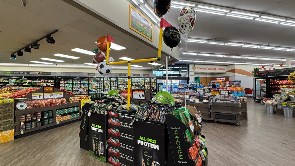 Game display at a grocery store.