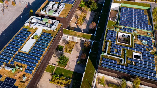 Aerial shot of solar panel