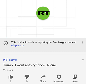 YouTube state-backed media warning