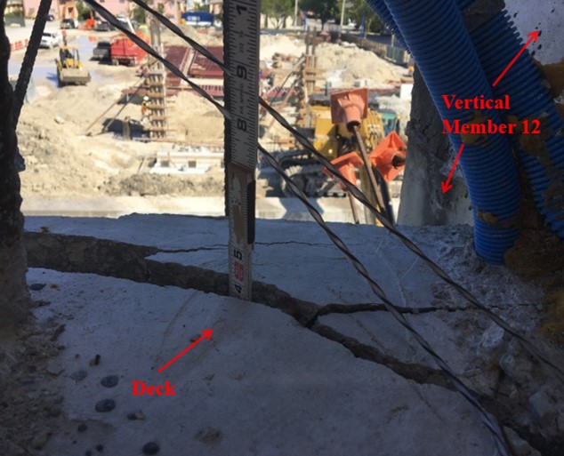 FIU Bridge collapse cracks observed March 13, 2018 (NTSB labels)