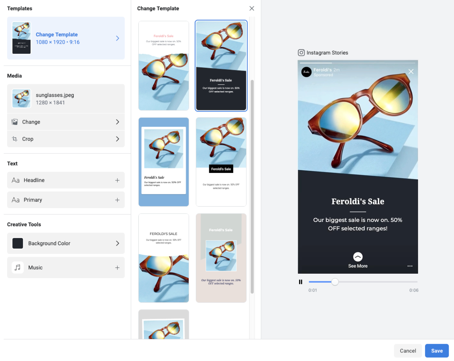 Facebook Stories templates