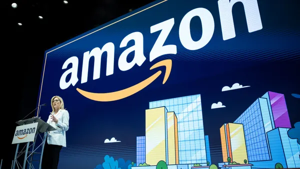 Amazon VP of World Wide Economic Development Holly Sullivan speaks at the opening ceremony of the company's HQ2 in Arlington, Virginia, on June 15, 2023.