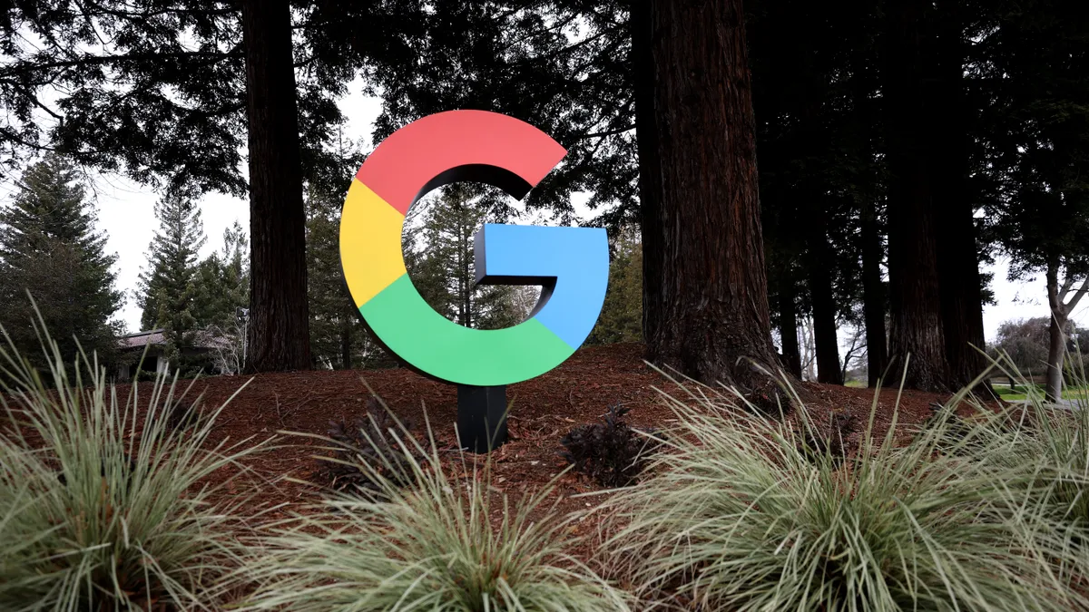 The Google logo is displayed at Google headquarters