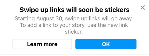 Instagram links going away