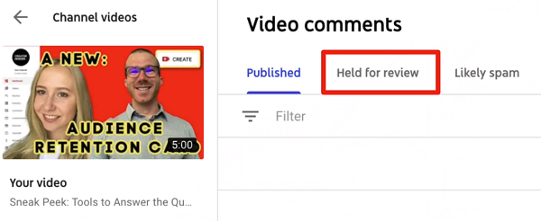 YouTube held for review