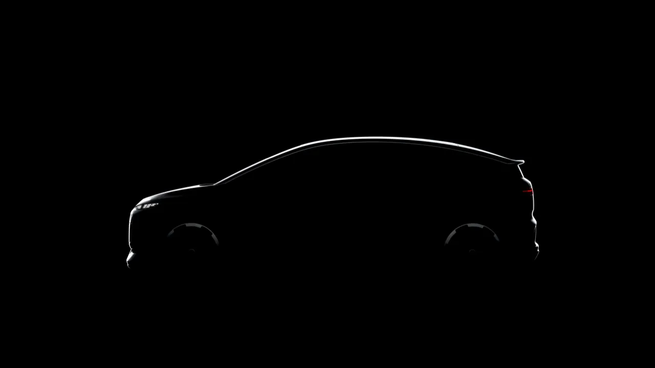 A design sketch of the upcoming Audi A2, in silhouette