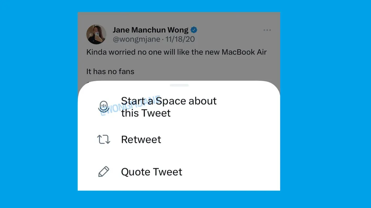 Twitter Spaces prompt