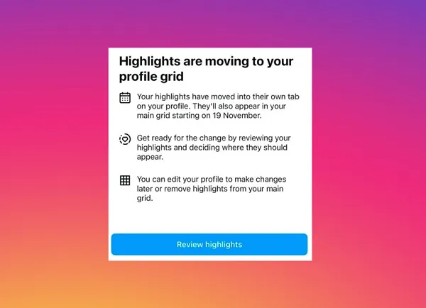 Instagram TMoves Stories Highlights to Their Own Tab