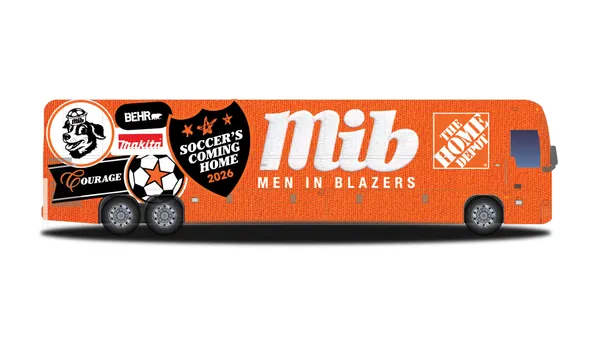 Home Depot Men in Blazers bus