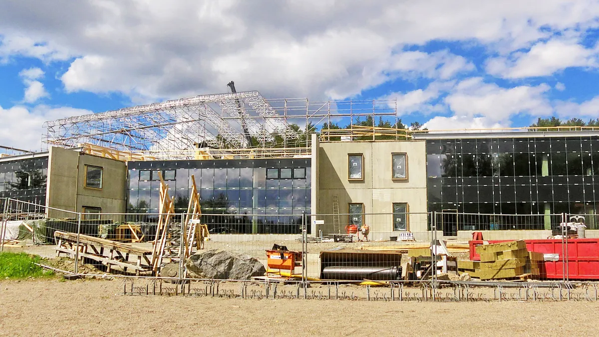 School construction in Kuokkala district, Jyväskylä, Finland.