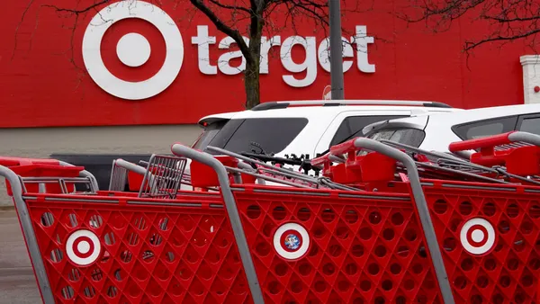 Target shopping carts outside of the store