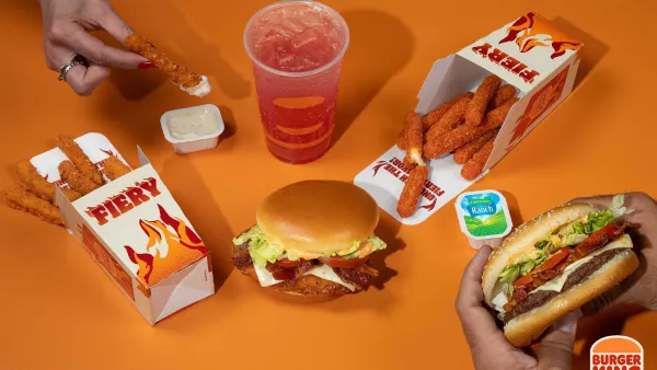 An image of various food items from Burger King's Fiery menu