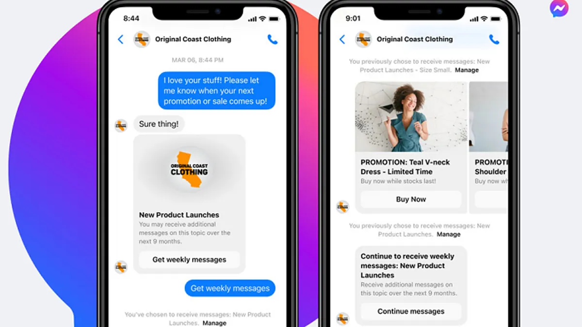 Recurring Notifications in Messenger