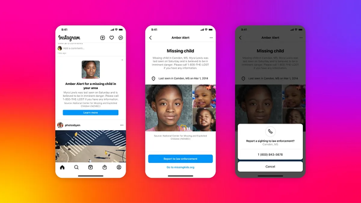 Instagram AMBER Alerts