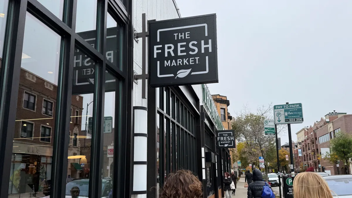 A grocery store sign.