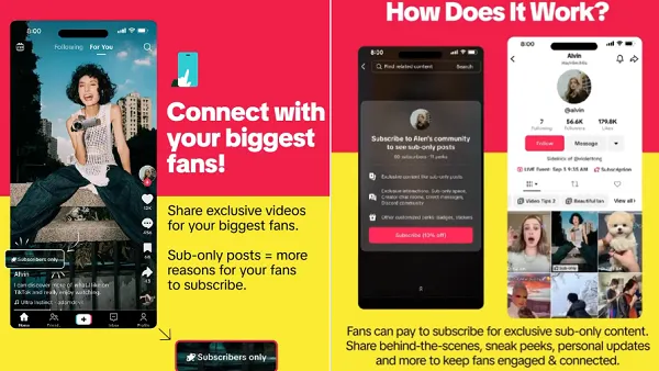 TikTok subscriptions