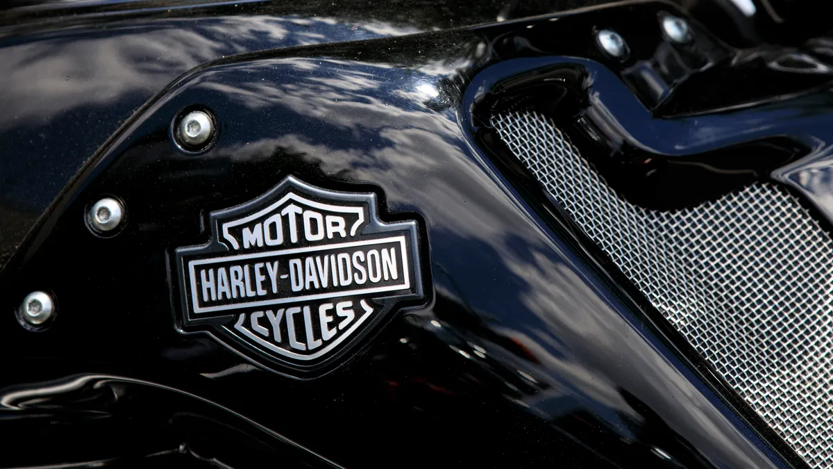 A close-up shot of a Harley-Davidson motorcycles