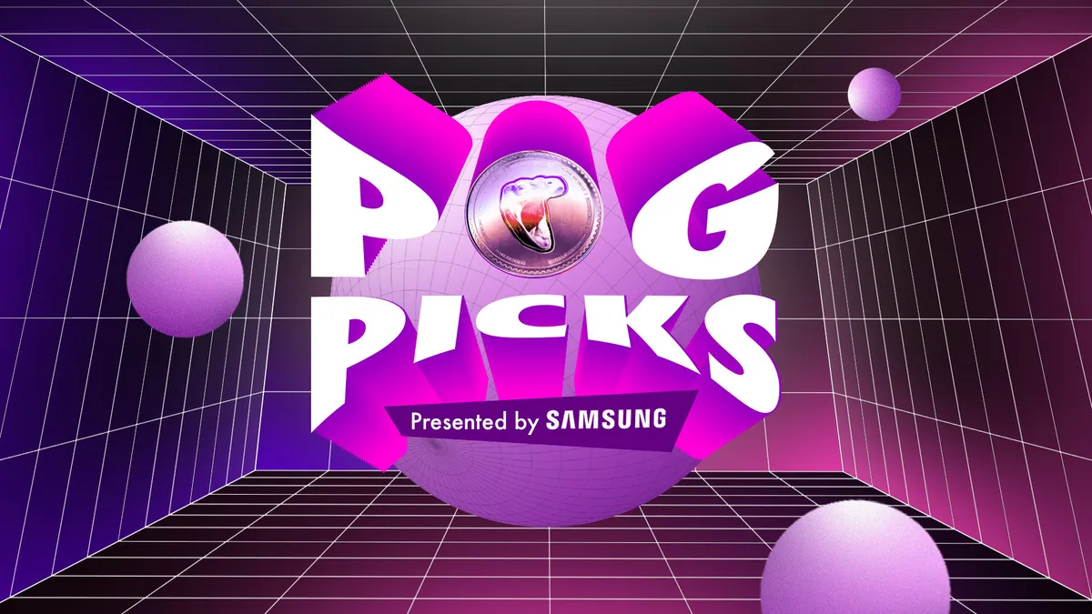 Twitch's holiday livestream shopping event "Pog Picks" logo.