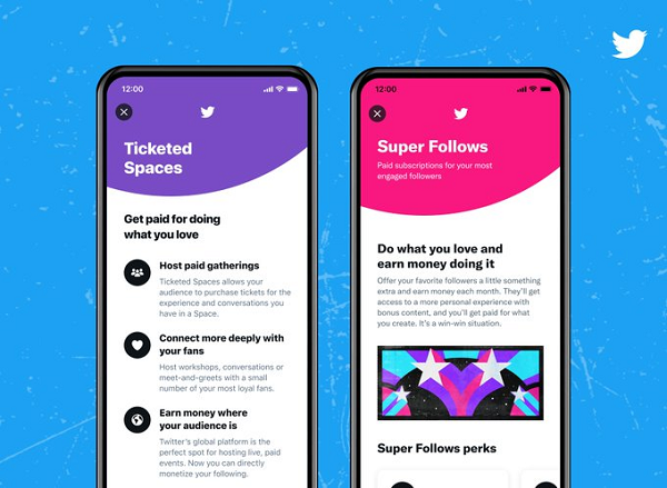 Twitter Ticketed Spaces and Super Follow