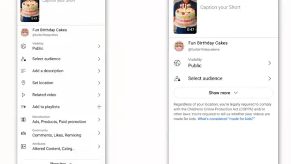 YouTube video settings