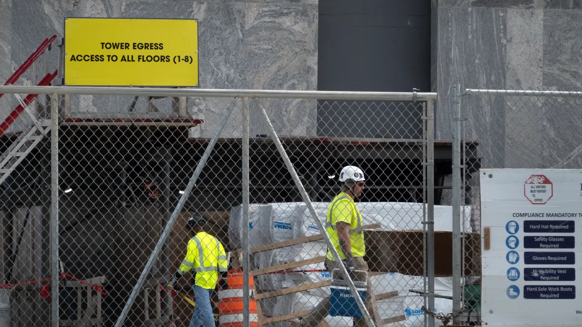 Construction workers on the Barack Obama Presidential Center site