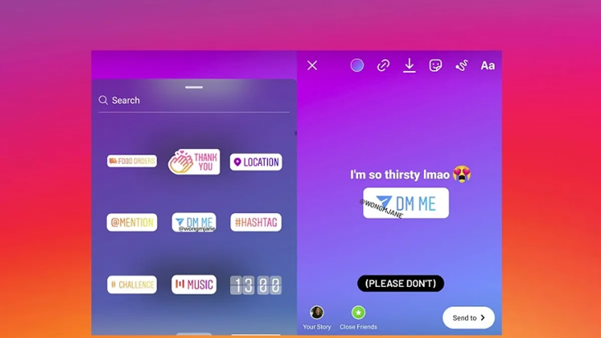 Instagram DM Me Sticker
