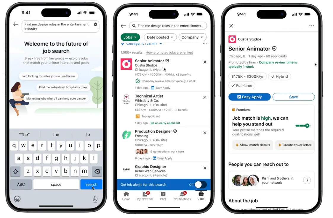 LinkedIn AI job search