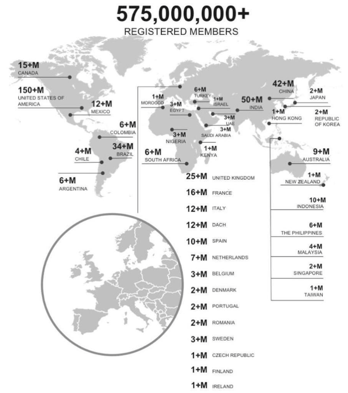 LinkedIn member map