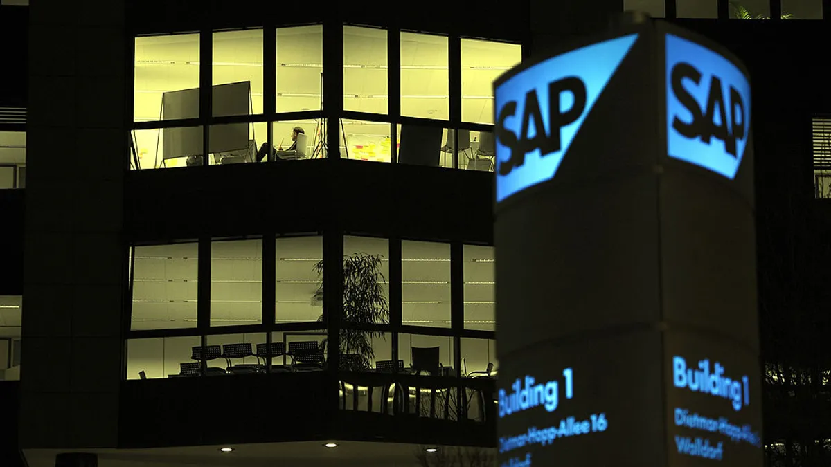 SAP headquarters at night
