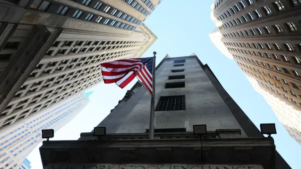 The New York Stock Exchange is seen during morning trading.