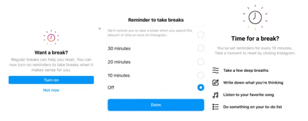 Instagram Take a Break prompts