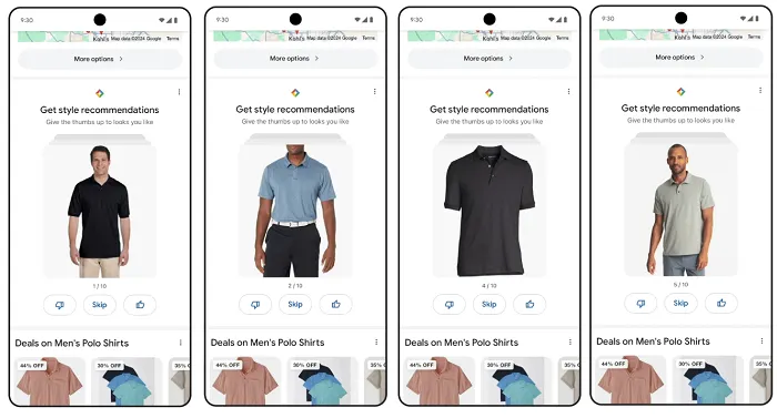 Google style recommendations